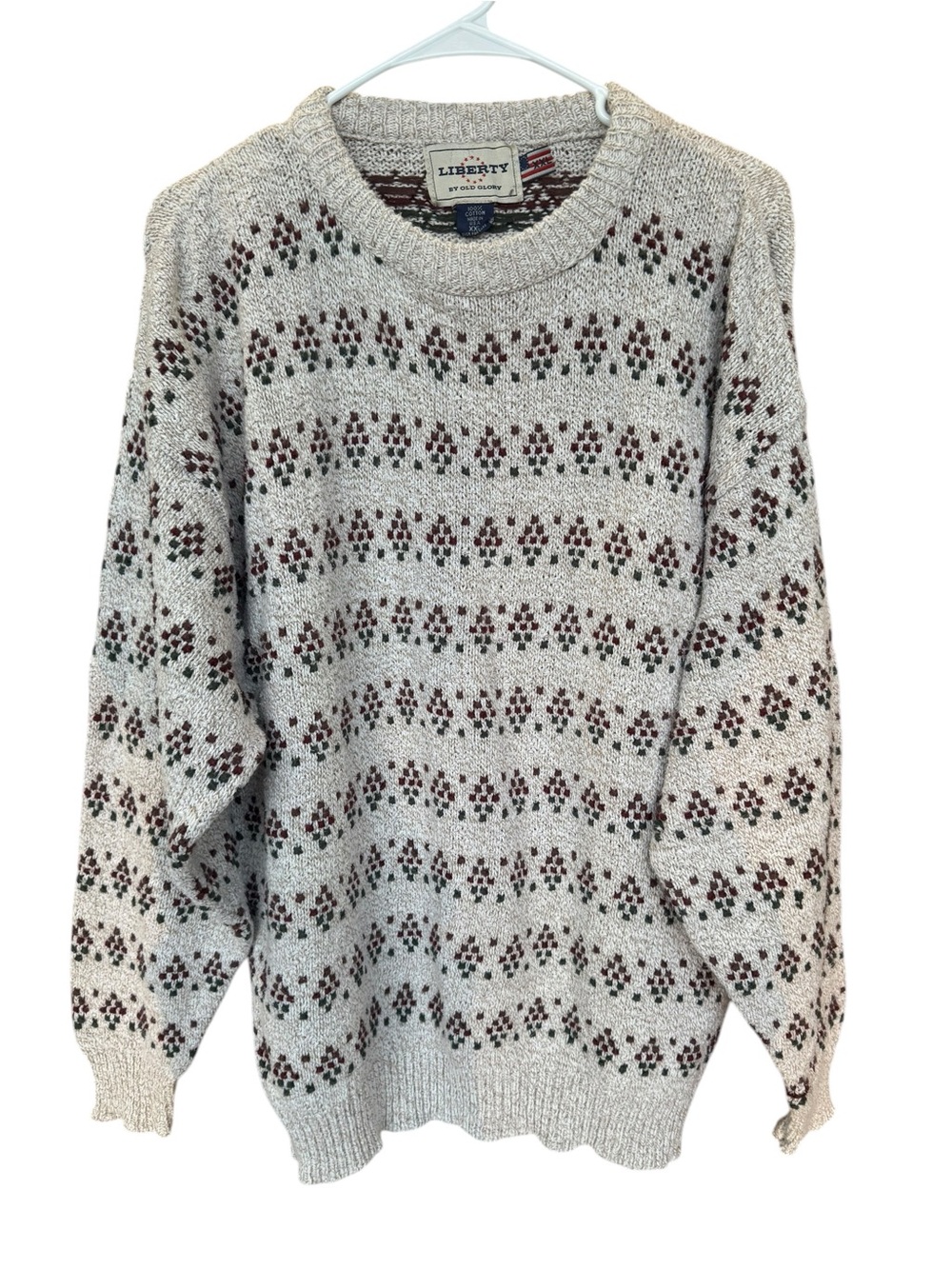 Liberty by Old Glory Vintage Men’s 100% Cotton Crewneck Sweater